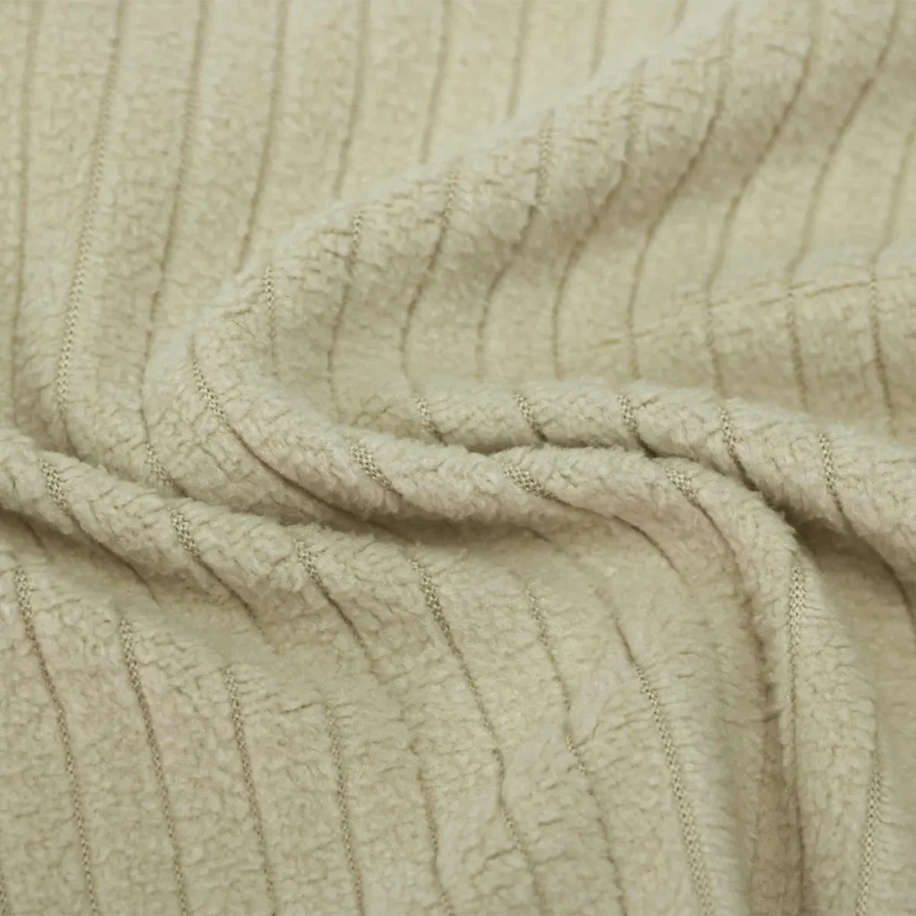 Beige Drop Needle Fleece Fabric-A0-27-AE9311Z-1