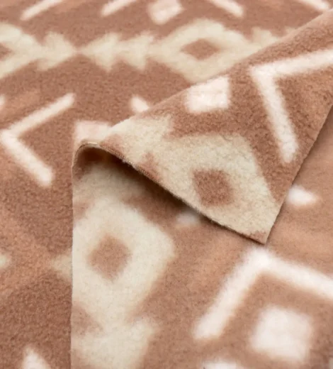 Brown Triangle Polar Fleece 2 Side Brush Fabric-A3-27-CK1216ZP-1