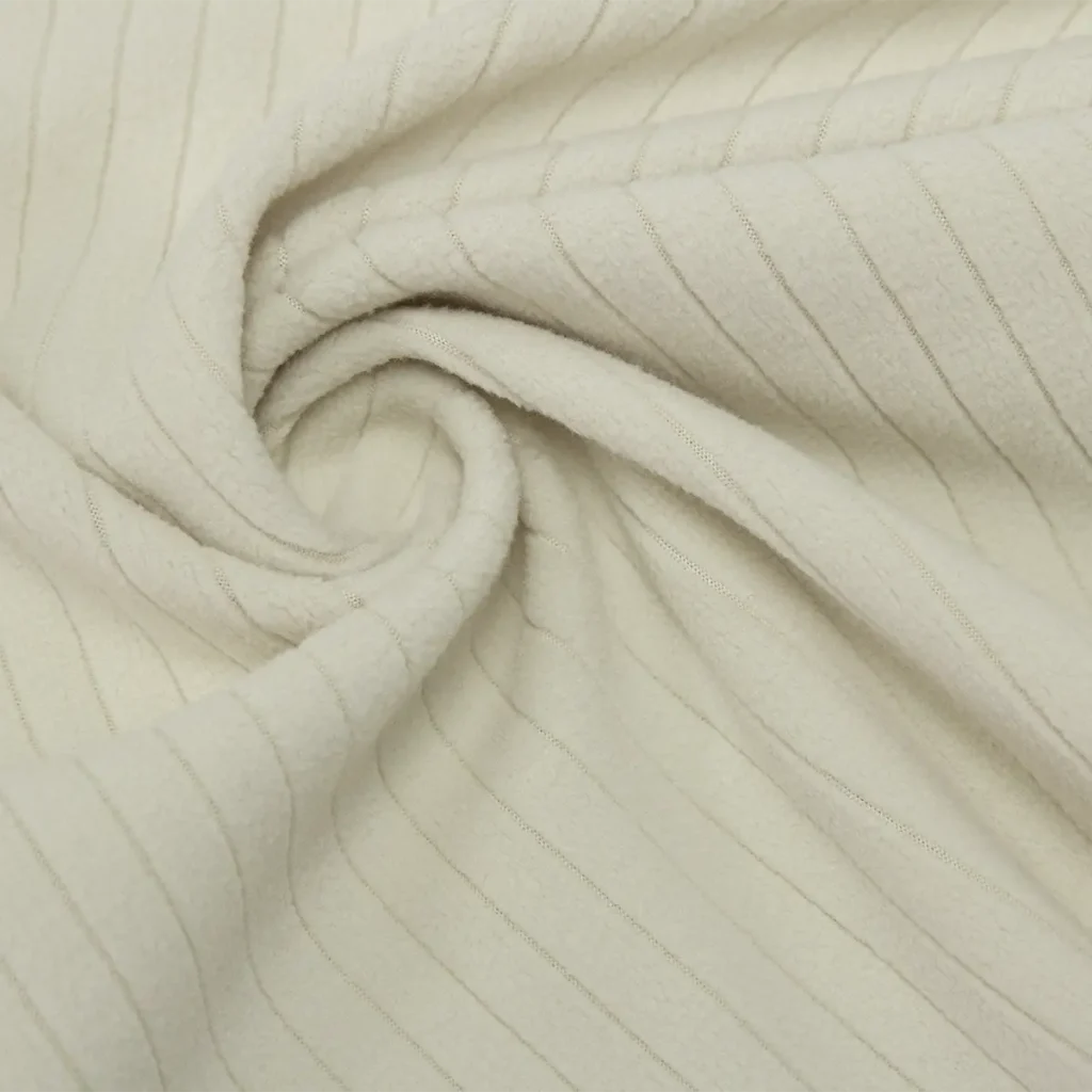 Cream Drop Needle Fleece Fabric-A0-25-BV9307Z-1