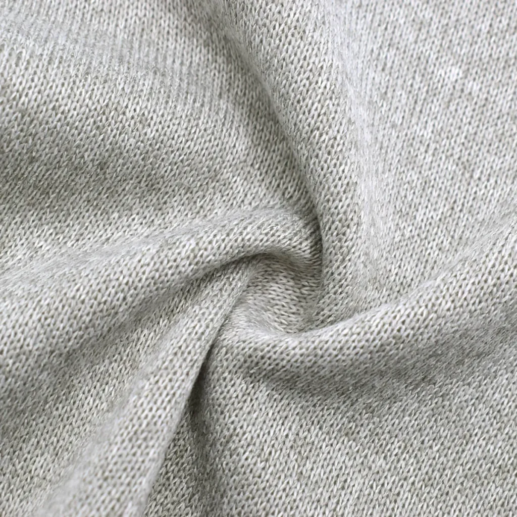 Cream Melange Fleece 1 Side Brush Fabric-1