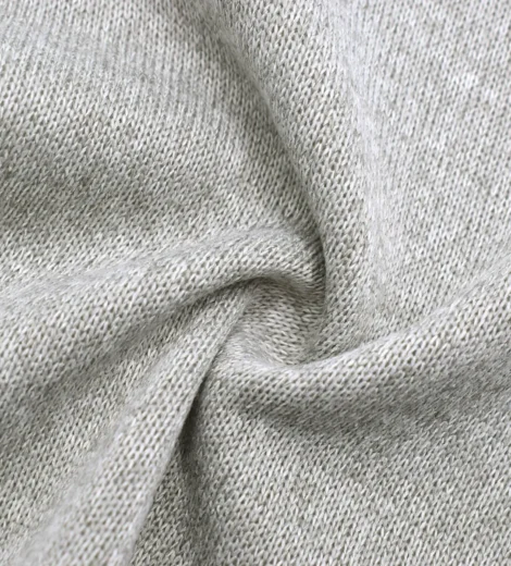 Cream Melange Fleece 1 Side Brush Fabric-1