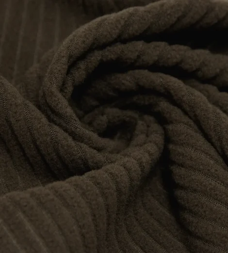 Dark Brown Corduroy Fleece Fabric-A0-27-A1-AH61532Z-1