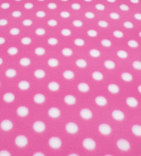 Dot Pink Fleece 1 Side Brushed Fabric-TF1-tt1483ZP-1