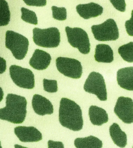 Green Giraffe Fleece 1 Side Brushed Fabric-1