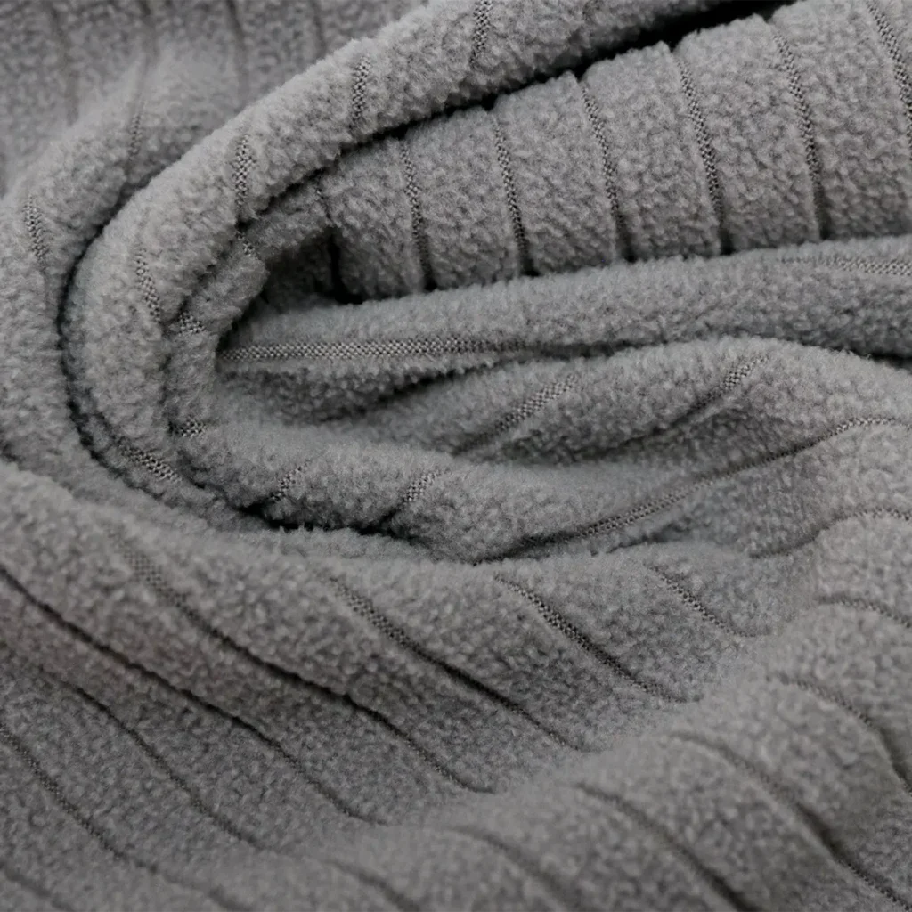 Grey Drop Needle Fleece Fabric-A1-30-CE9342Z-1