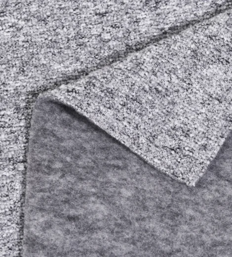 Grey Melange Boucle Fleece Fabric-BC-Bn42542Z-1