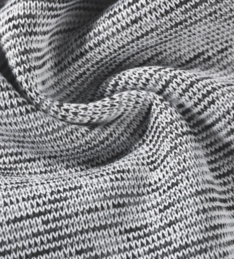 Grey Melange Sweater Fleece Fabric-TR1-FF62#0063Z-1