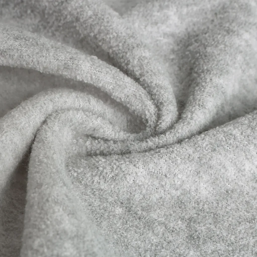 Light Grey Boucle Fleece Fabric-BC-BO0033Z-1