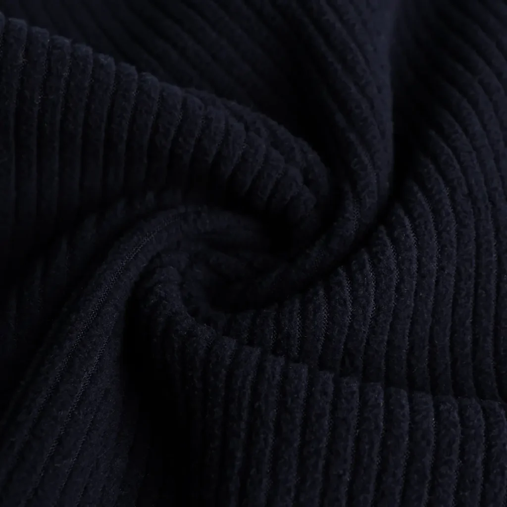Navy Drop Needle Fleece Fabric-A1-30-AE9288Z-1
