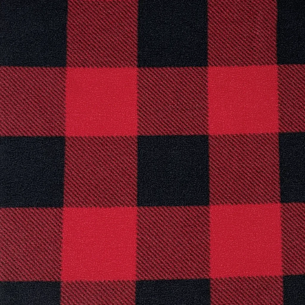Red Check Polar Fleece 1 Side Brush Fabric-A0-27-AV3166Z