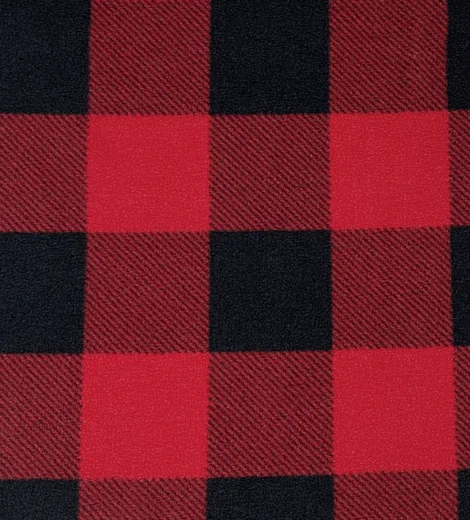 Red Check Polar Fleece 1 Side Brush Fabric-A0-27-AV3166Z