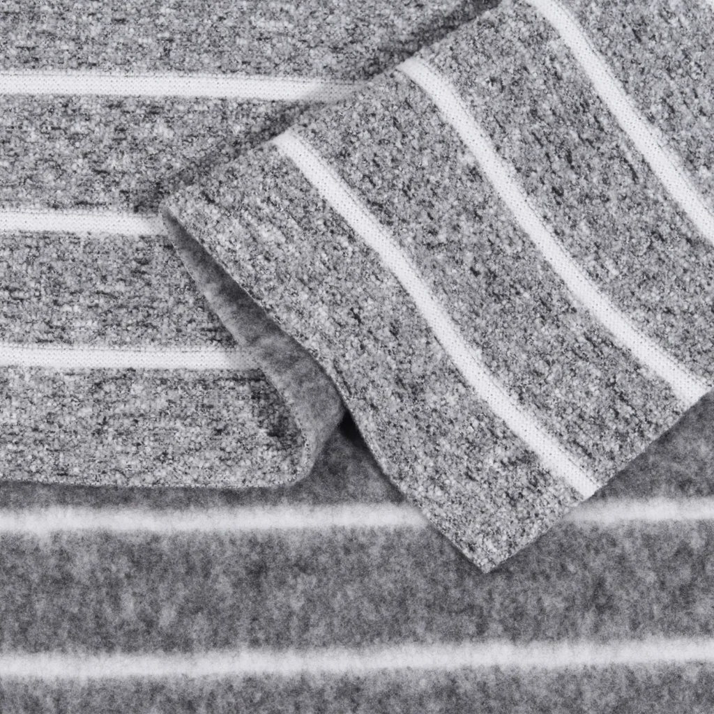 Stripe Grey Boucle Fleece Fabric-BC-M3-BDn42545Z-1
