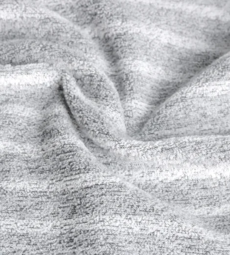 Stripe Grey Melange Boucle Fleece Fabric BC-B-OO1984Z-1
