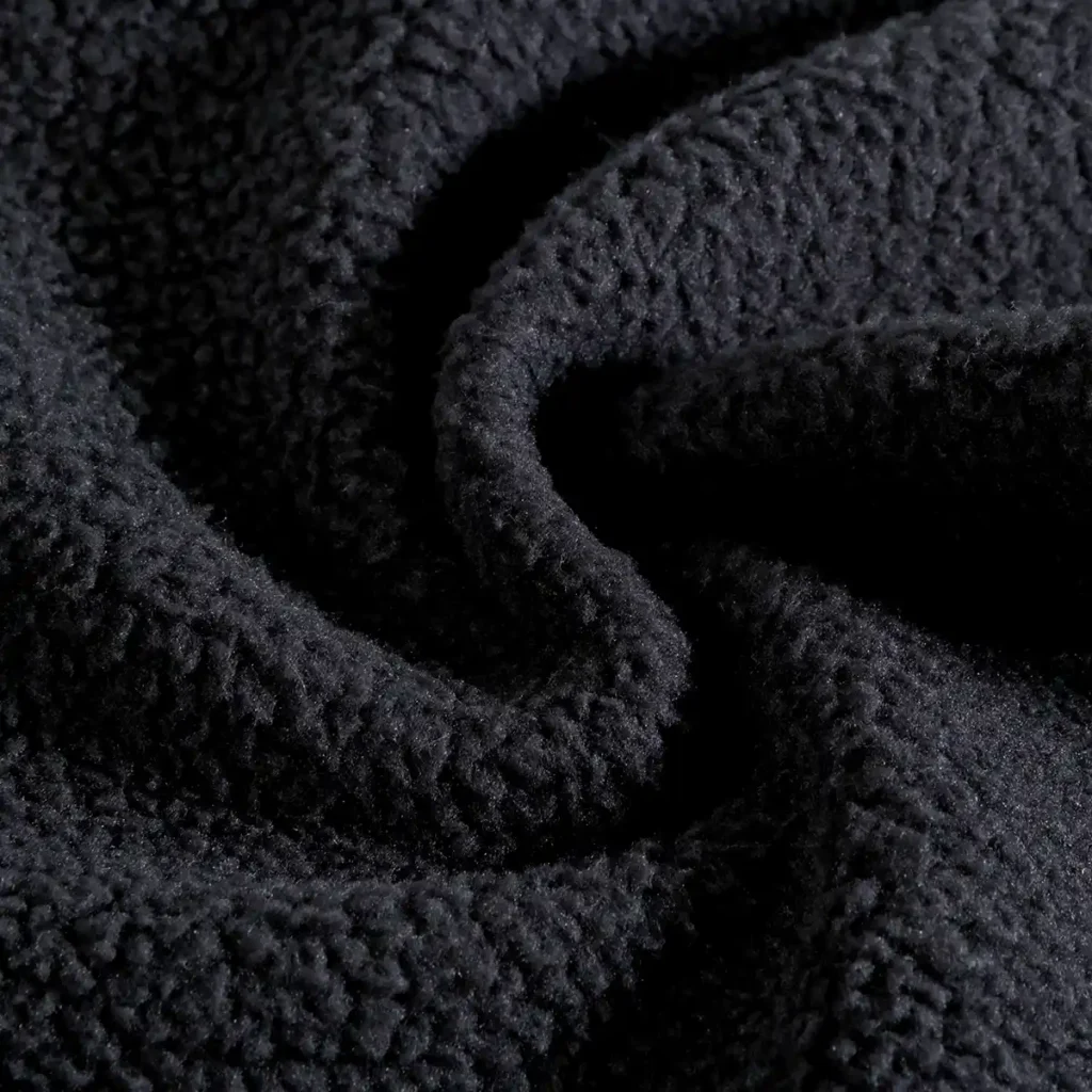 Black Sherpa Fleece Fabric-GSB0-CD0080Z-1