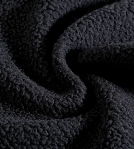 Black Sherpa Fleece Fabric-GSB0-CD0080Z-1