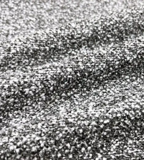 Grey Melange Boucle Like Polyboa Fabric-T881G0440LP60-1