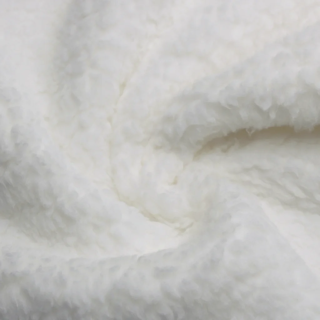 White Sherpa Polyboa Fabric-T515W0836P60-1-