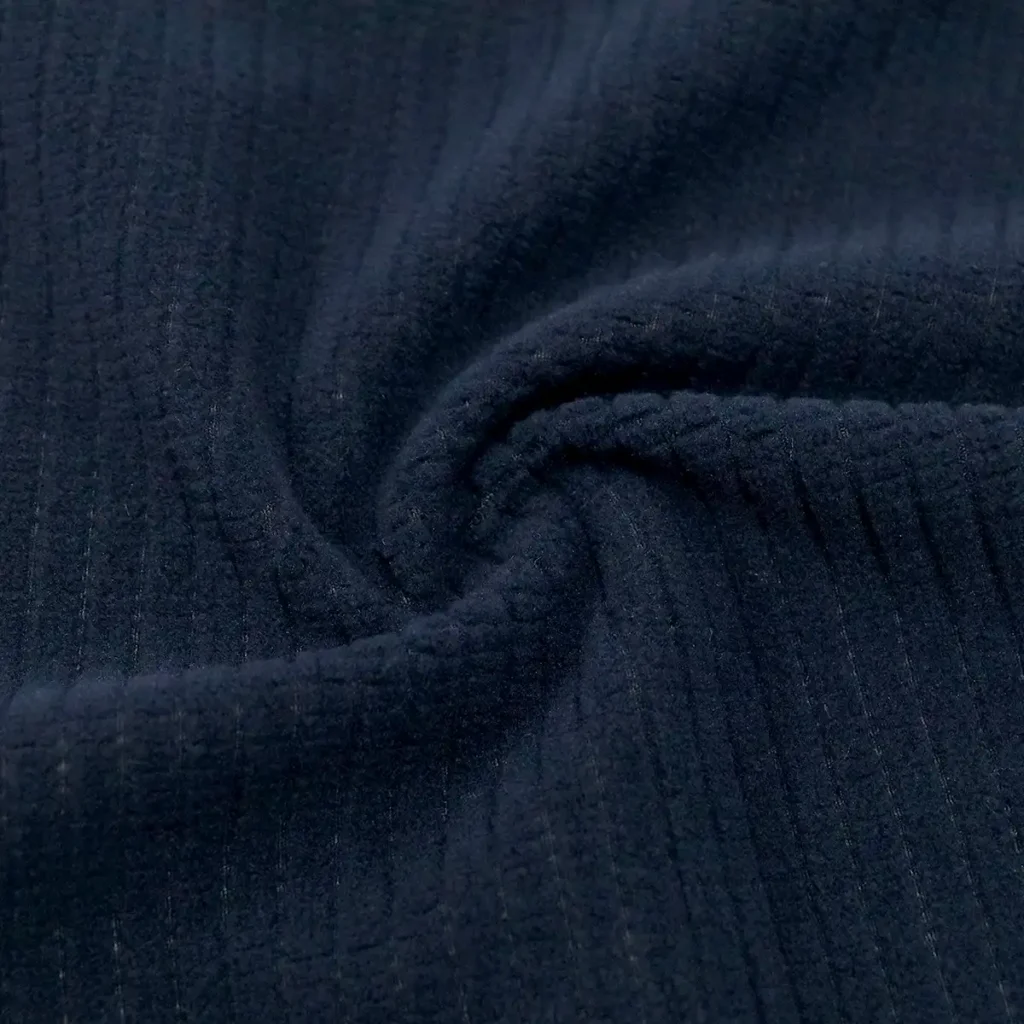 Navy Drop Needle Fleece Fabric-A0-22-CH9351Z-1