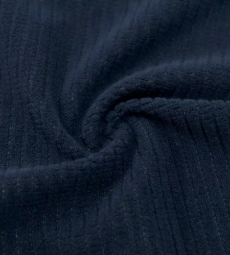 Navy Drop Needle Fleece Fabric-A0-22-CH9351Z-1