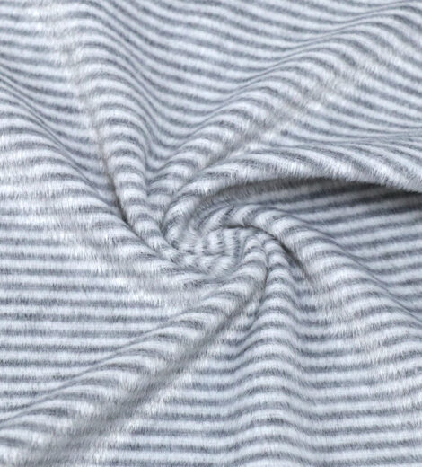 Stripe Grey Melange Velfleece Fabric-BSA0-30-BOO-1805Z-1