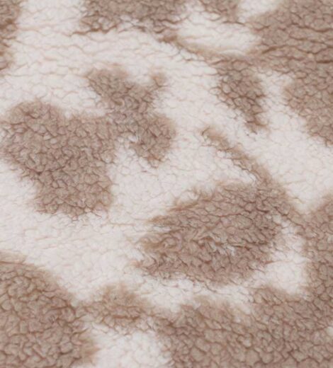 Brown Leave Sherpa Fabric-T393G1033N60-1