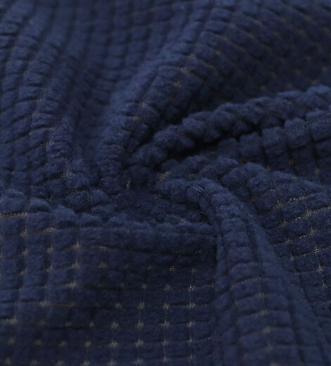 Navy Drop Needle Fleece Fabric-A0-25-CH9330Z-3