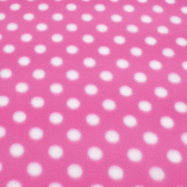 ผ้าฟลีซขูดขน 1 ด้านลายจุดสีชมพู-TF1-tt1483ZP-1