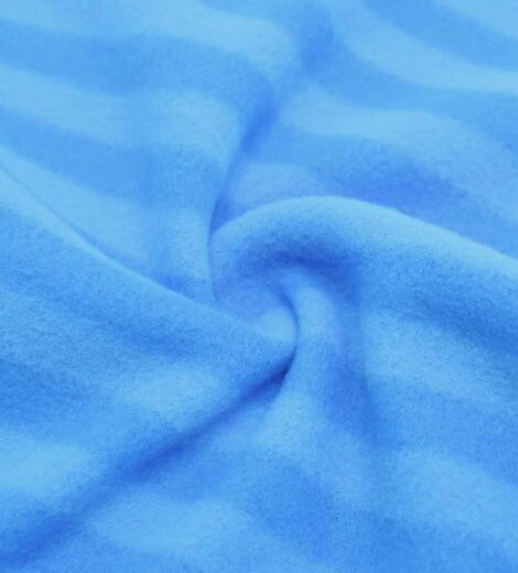 ผ้าฟลีซขูดขน 2 ด้านลายริ้วสีฟ้า-GTR2-BDK1952Z-1