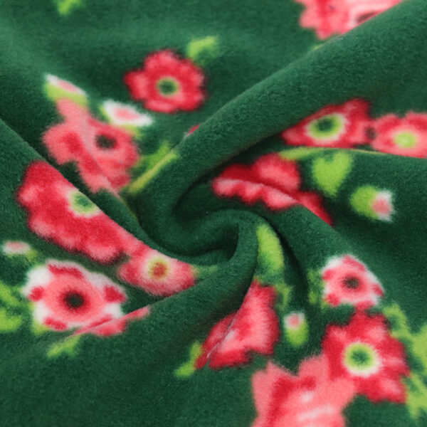 ผ้าโพล่าฟลีซขูดขน 2 ด้านลายดอกไม้สีชมพู-A1-27-CK1235ZP0101-1